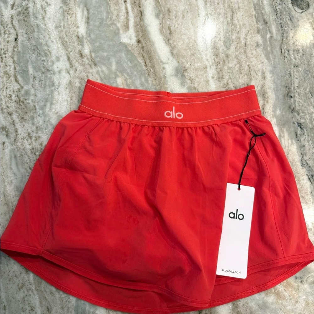 Alo Cherry Red Athletic Skirt